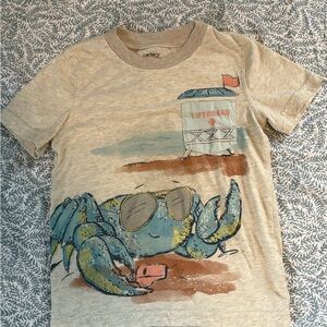 Carter's Beige Crab and Lifeguard Graphic Tee
